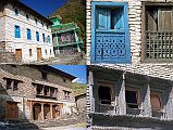 503 Dana Houses With Carved Windows We entered Dana (1450m), a long and prosperous village at 10:20, a little less than 2 hours from Ghasa.  Dana was the capital of the Mustang District until Jomsom replaced it in the early 1970s. This resulted in wealth that can still be seen in the richly carved windows.